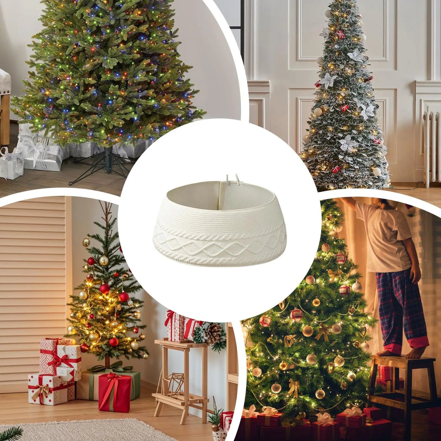 Rustic - Knitted Christmas Tree Collar