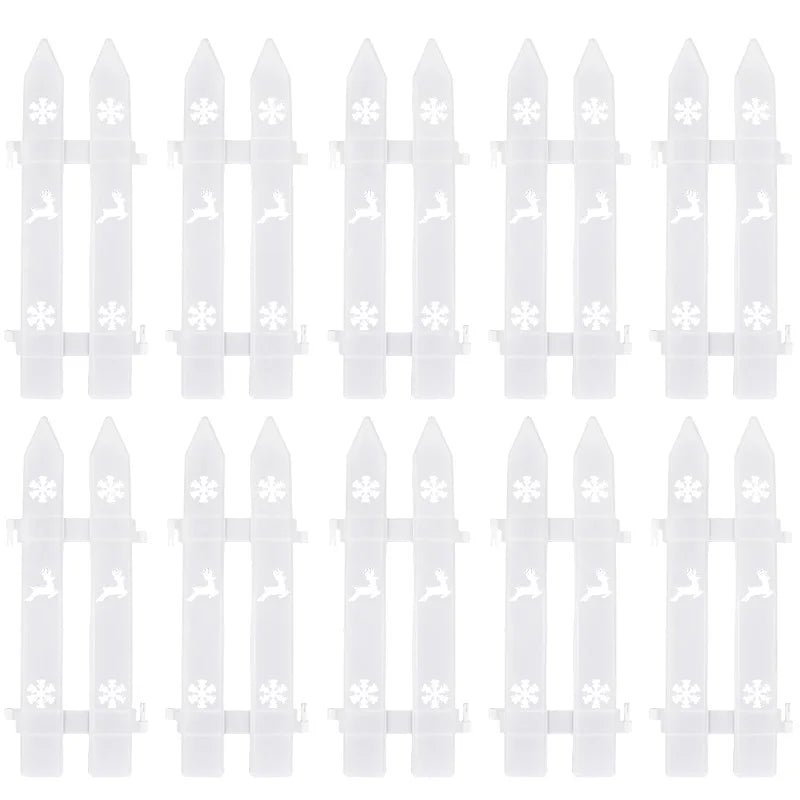 10/15Pcs Christmas Fence White Plastic Fence Christmas Tree