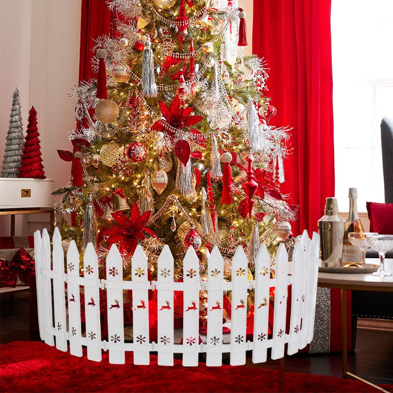 10/15Pcs Christmas Fence White Plastic Fence Christmas Tree