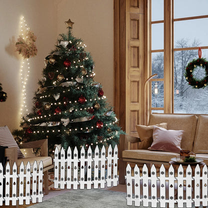 10/5PCS Christmas Fence Plastic White Hollow Fence Christmas Tree Ornament
