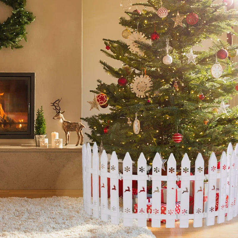 10/15Pcs Christmas Fence White Plastic Fence Christmas Tree