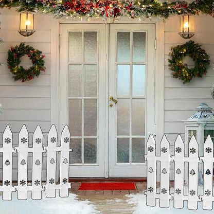 10/5PCS Christmas Fence Plastic White Hollow Fence Christmas Tree Ornament