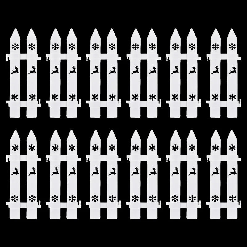 10pcs Christmas Tree Skirt Fence White Snowflake