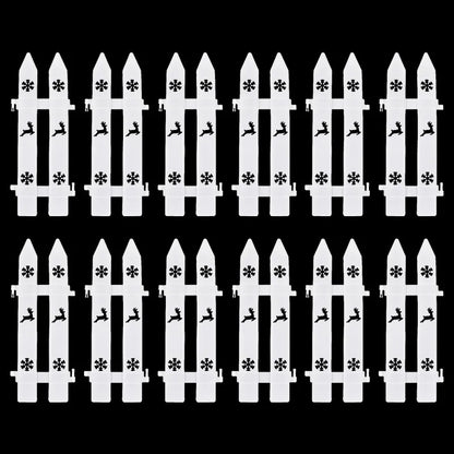 10pcs Christmas Tree Skirt Fence White Snowflake