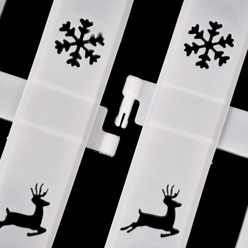 10pcs Christmas Tree Skirt Fence White Snowflake