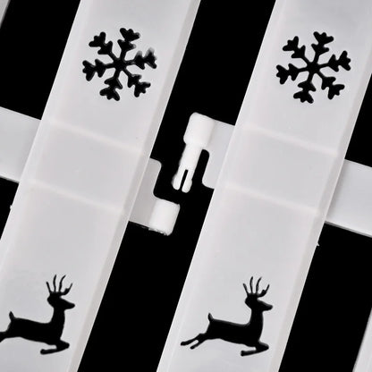 10pcs Christmas Tree Skirt Fence White Snowflake