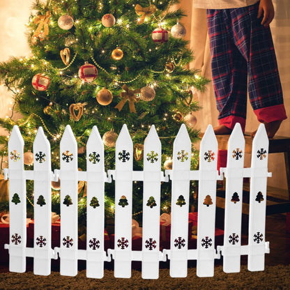 10/5PCS Christmas Fence Plastic White Hollow Fence Christmas Tree Ornament