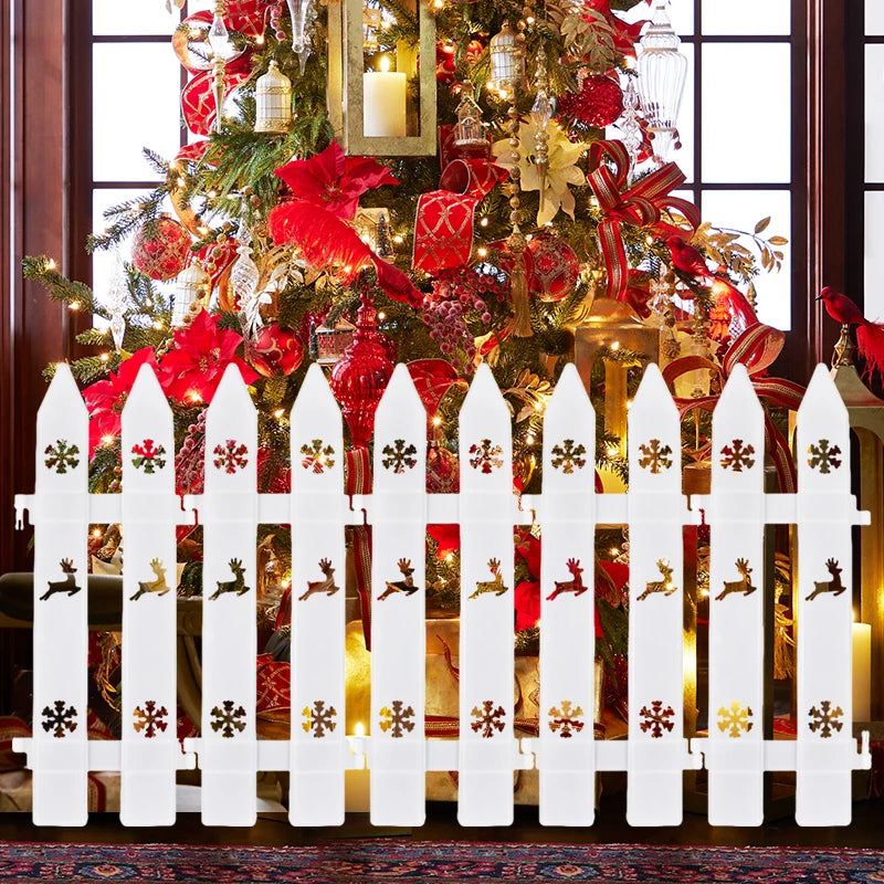 10/15Pcs Christmas Fence White Plastic Fence Christmas Tree