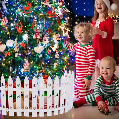 10/15Pcs Christmas Fence White Plastic Fence Christmas Tree