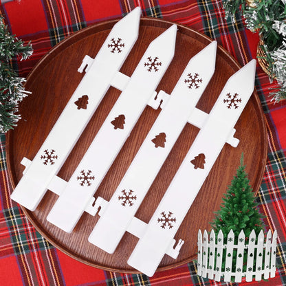 10/5PCS Christmas Fence Plastic White Hollow Fence Christmas Tree Ornament