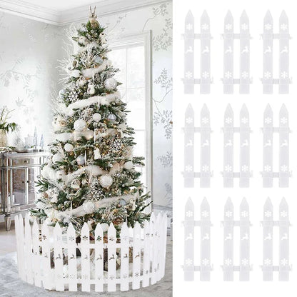 10/15Pcs Christmas Fence White Plastic Fence Christmas Tree