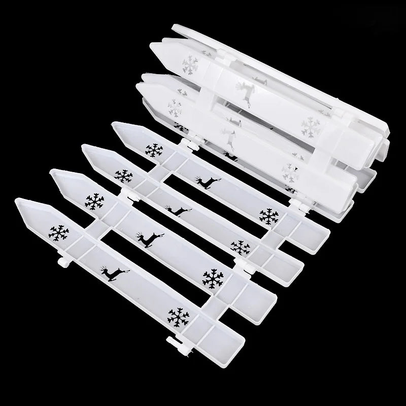 10/15Pcs Christmas Fence White Plastic Fence Christmas Tree