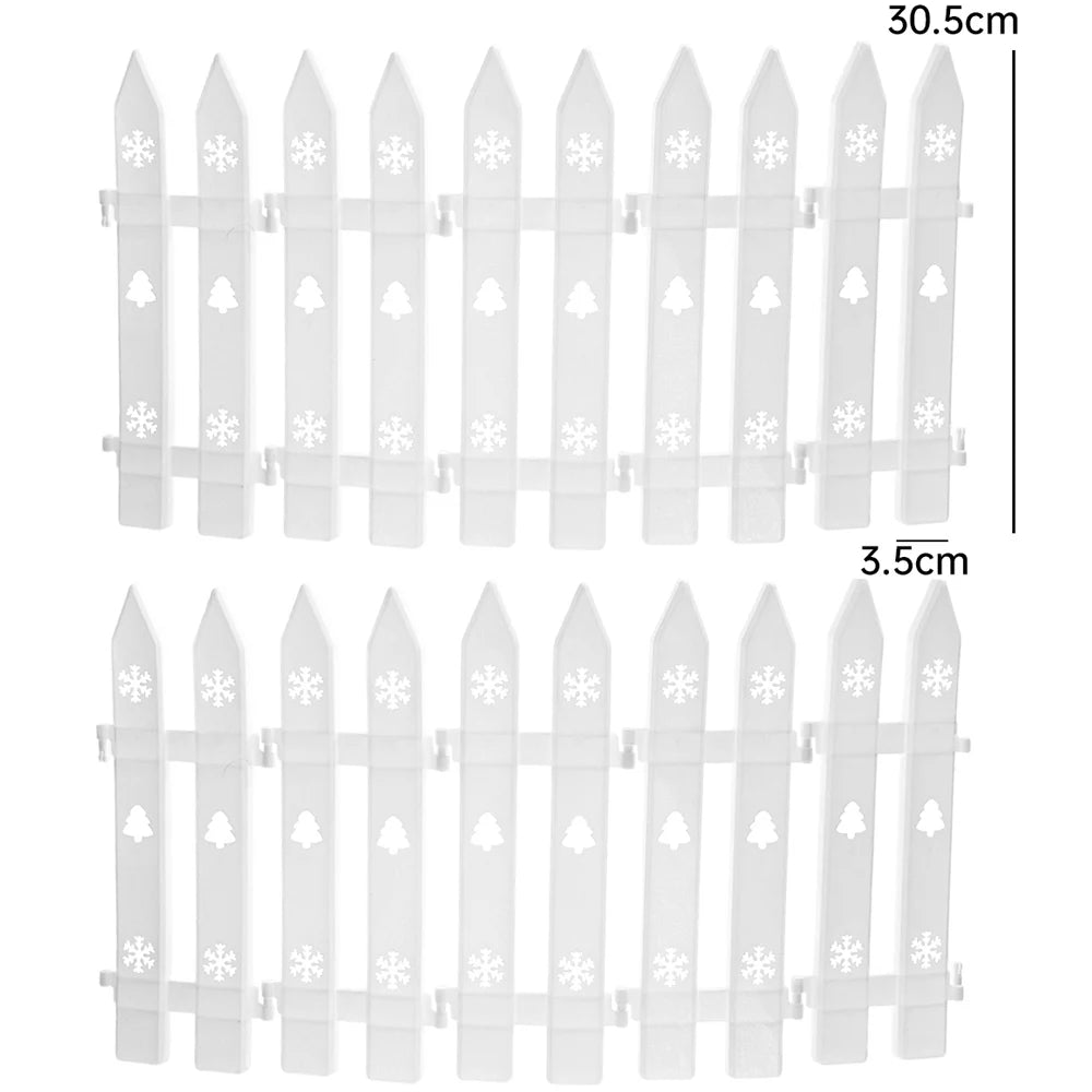 10/5PCS Christmas Fence Plastic White Hollow Fence Christmas Tree Ornament