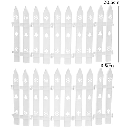 10/5PCS Christmas Fence Plastic White Hollow Fence Christmas Tree Ornament