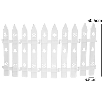 10/5PCS Christmas Fence Plastic White Hollow Fence Christmas Tree Ornament