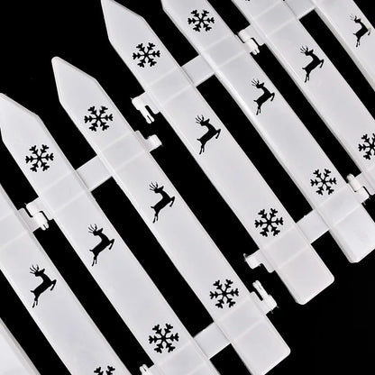 10pcs Christmas Tree Skirt Fence White Snowflake