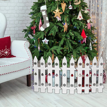 10/5PCS Christmas Fence Plastic White Hollow Fence Christmas Tree Ornament