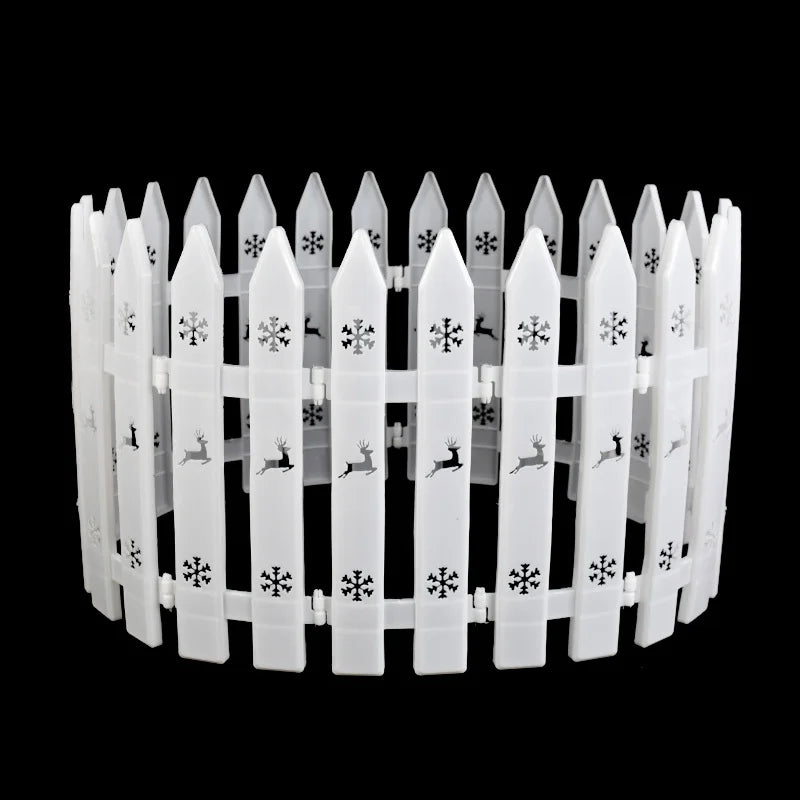 10pcs Christmas Tree Skirt Fence White Snowflake