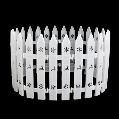 10pcs Christmas Tree Skirt Fence White Snowflake