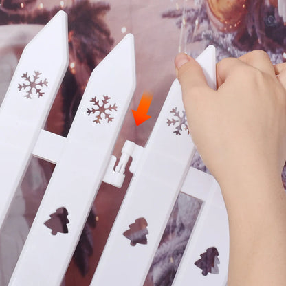 10/5PCS Christmas Fence Plastic White Hollow Fence Christmas Tree Ornament